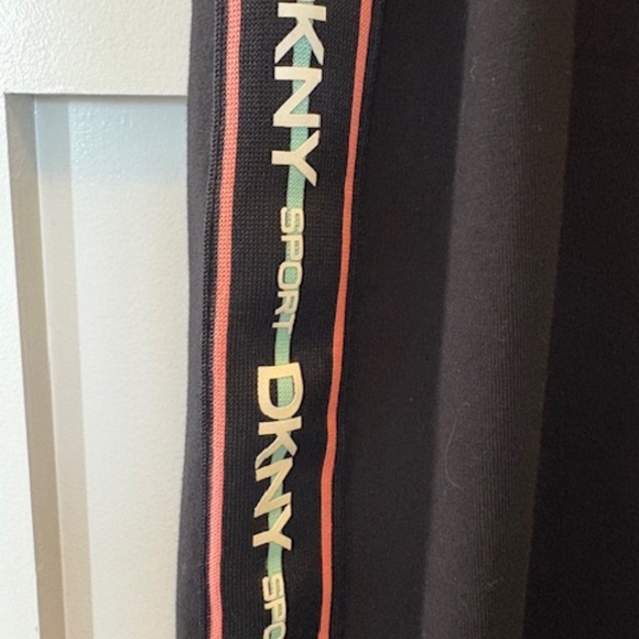 DKNY Sport slip dress sz S cotton blend black with DKNY logo side stripes - Picture 8 of 11